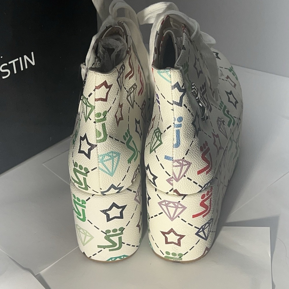 Shane Justin Multicolor Platform Shoes Size 42 us 10.5 With Box, Dust Bags & Lac - Picture 6 of 12